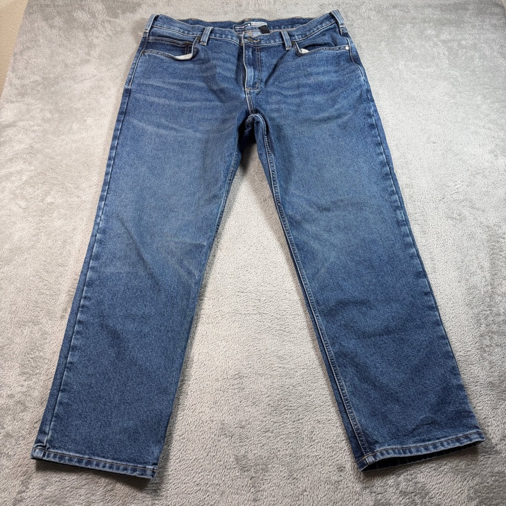 Carhartt Relaxed Straight Jeans Men 38x30 Blue Medium Wash BD2804-M Workwear